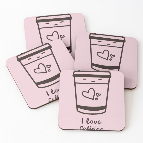 Item preview, Coffee Addict Quote I love Caffeine cup with hearts designed and sold by javes93.