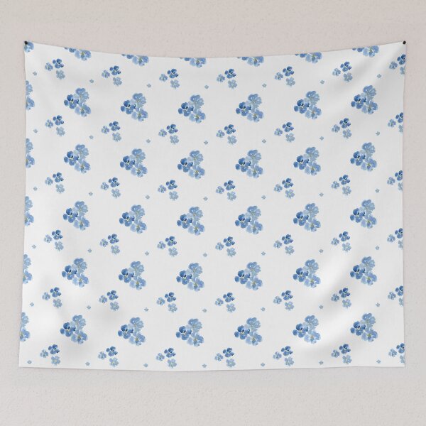 Item preview, Little Blue Flowers ~ Handpainted watercolor Flowers on a White Background designed and sold by ApricotBlossom.
