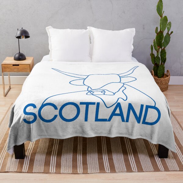 Item preview, Scottish Highland Cow Continuous Line Drawing (Blue) designed and sold by MacPean.