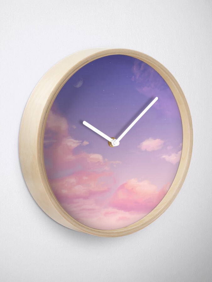 Sky Purple Aesthetic Lofi Clock By Trajeado14 Redbubble