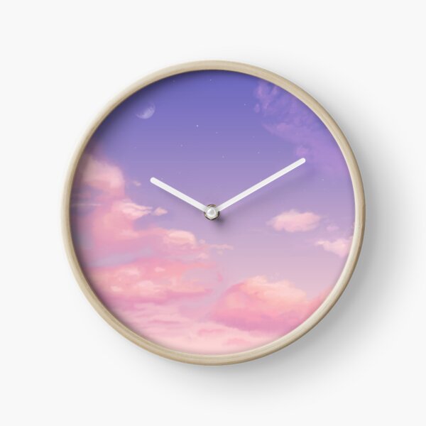 Sky Purple Aesthetic Lofi Clock By Trajeado14 Redbubble