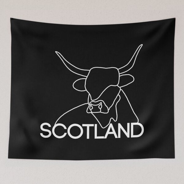 Item preview, Scottish Highland Cow Continuous Line Drawing (White) designed and sold by MacPean.