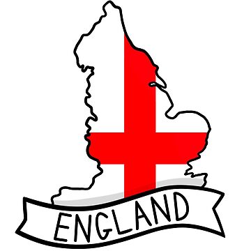 Artwork thumbnail, England Flag Map Sticker by Drawingvild