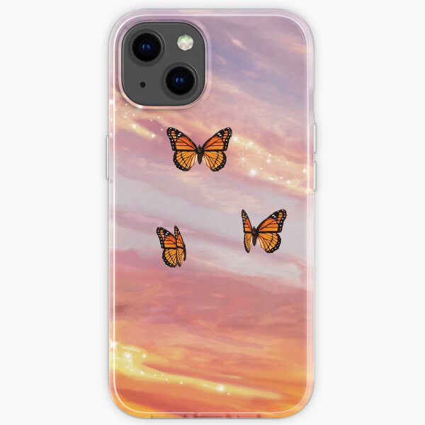Purple Orange Butterfly Sky Personalised Name Case Cover Samsung Black White Harajuku Kawaii Art Vintage Hoe Kpop Y2K Retro 90s Aesthetic