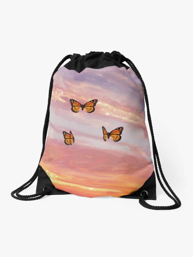 Butterfly Sunset Aesthetic Water Bottle by trajeado14