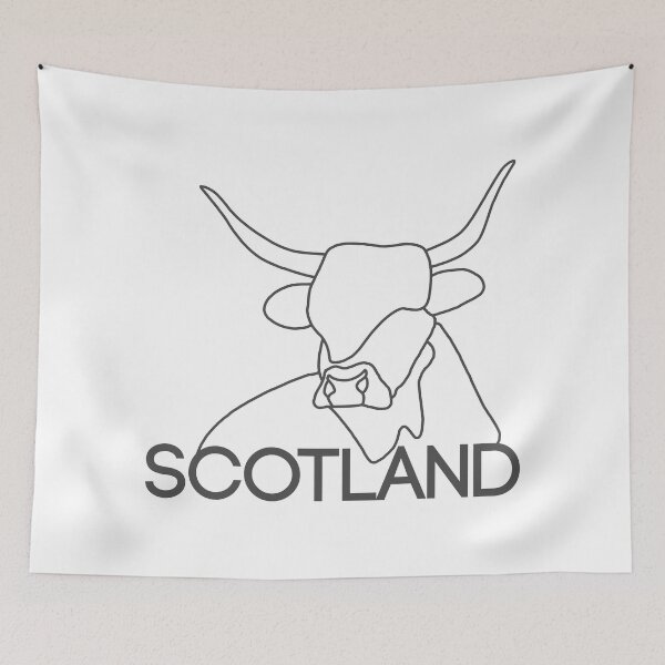 Item preview, Scottish Highland Cow Continuous Line Drawing (Grey) designed and sold by MacPean.