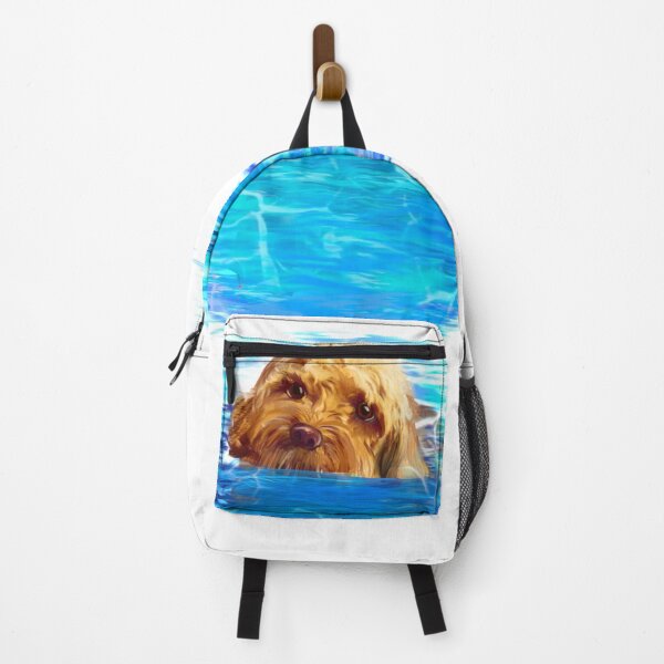 Item preview, Cavapoo swimming puppy dog - cavalier king charles spaniel poodle, puppy love designed and sold by Artonmytee.