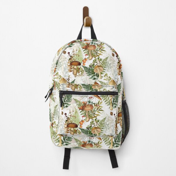 Item preview, Vintage toxic mushrooms forest Botanical Garden pattern on white Nightgarden designed and sold by UtArt.