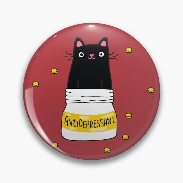 Item preview, FUR ANTIDEPRESSANT . Cute black cat illustration. A gift for a pet lover. designed and sold by kostolom3000.