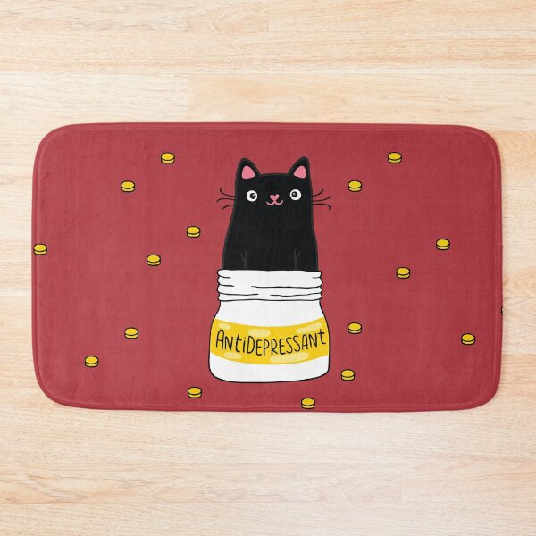 Item preview, FUR ANTIDEPRESSANT . Cute black cat illustration. A gift for a pet lover. designed and sold by kostolom3000.