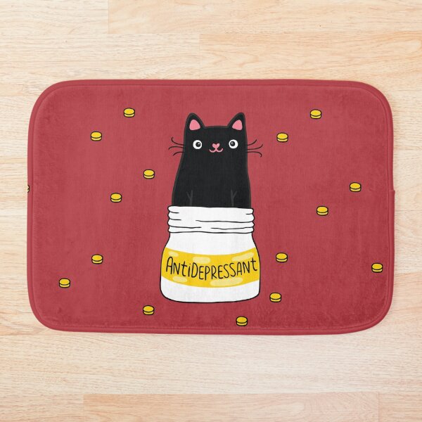 Item preview, FUR ANTIDEPRESSANT . Cute black cat illustration. A gift for a pet lover. designed and sold by kostolom3000.