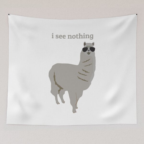 Item preview, I See Nothing - Llama Wearing Sunglasses Design designed and sold by idovedesign.