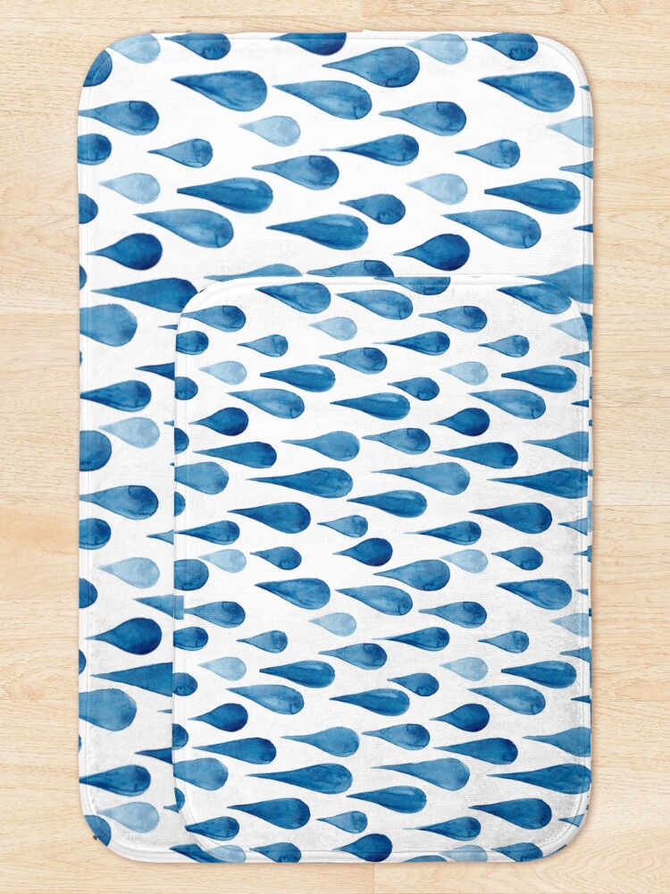 Alternate view of Watercolor rain drops Bath Mat