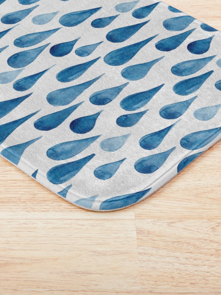 Alternate view of Watercolor rain drops Bath Mat