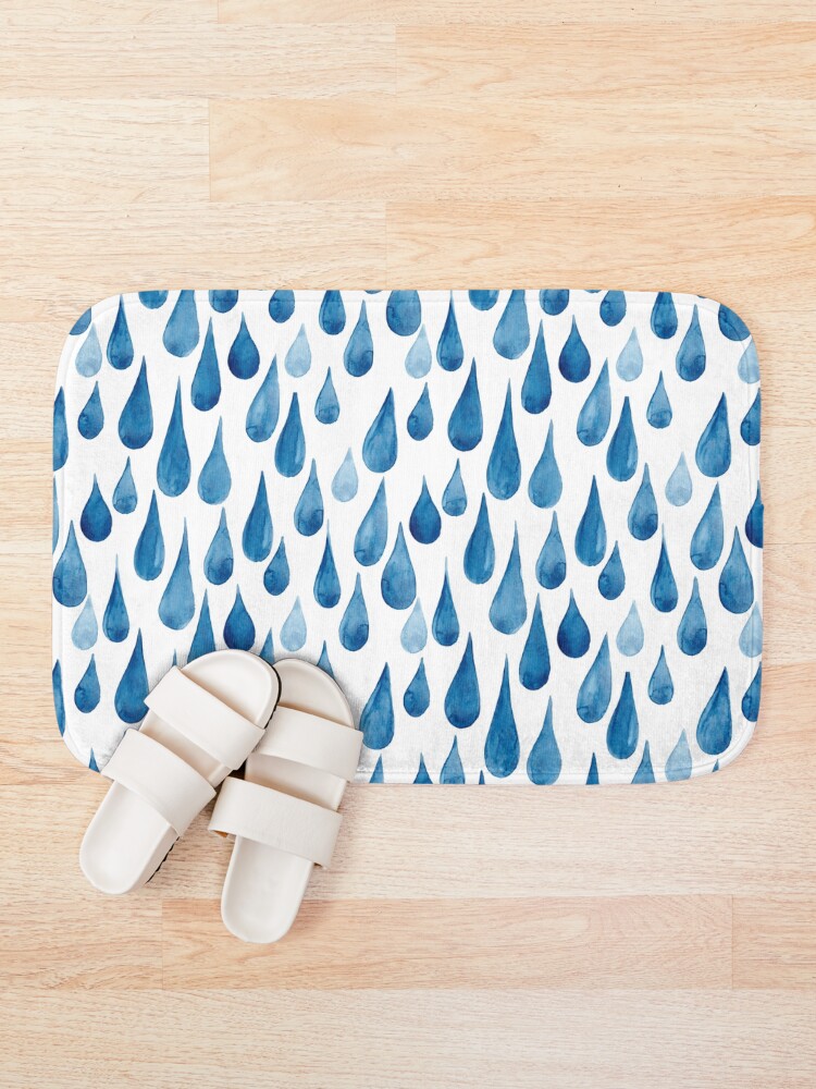 Alternate view of Watercolor rain drops Bath Mat