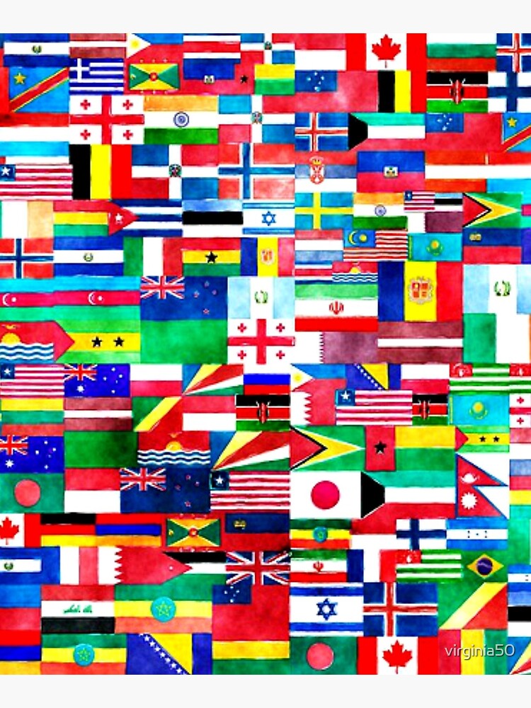 "International Flags Collage" Mounted Print for Sale by virginia50