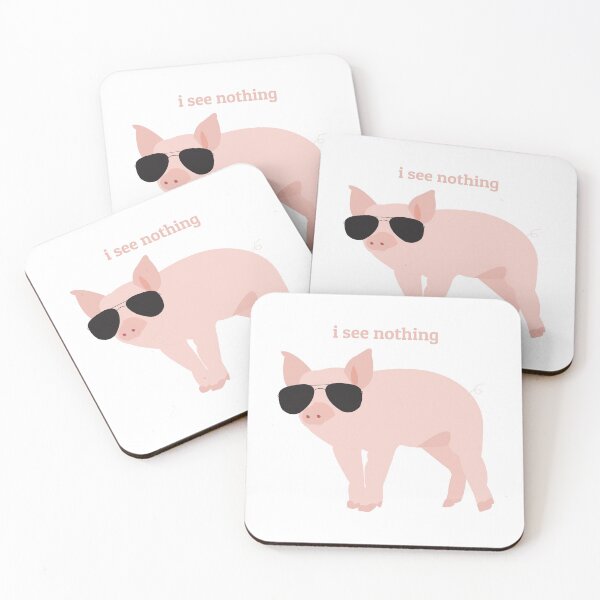 Item preview, I See Nothing - Pig Wearing Sunglasses Design designed and sold by idovedesign.