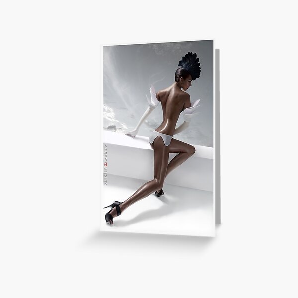 White. Bolero girl. Greeting Card