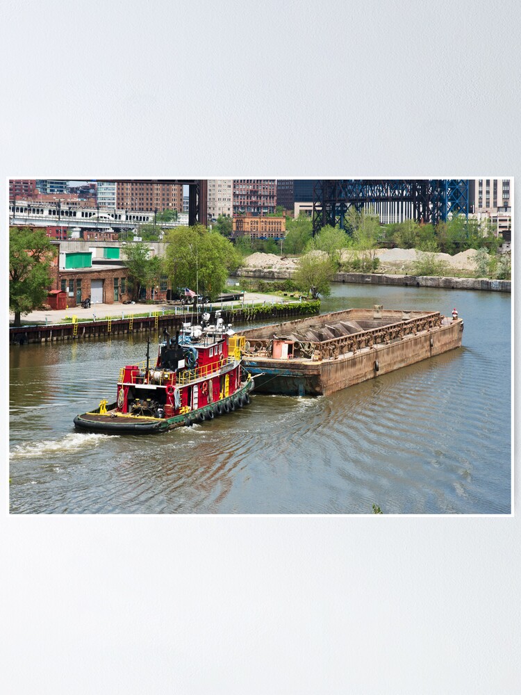 Tugboat And Mud Barge Poster By Stonephotos Redbubble