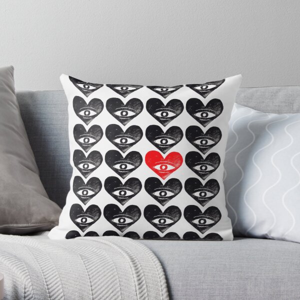 Evil Eye Heart Pattern Throw Pillow