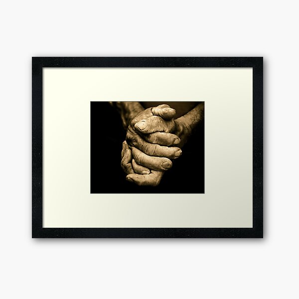 Working Hands Framed Art Print