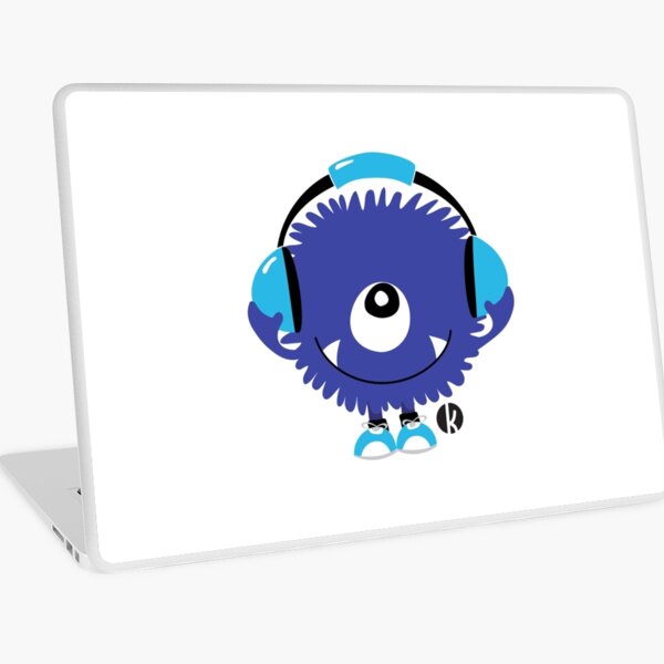 Nettes Sound Monster mit Kopfhörer Laptop Folie