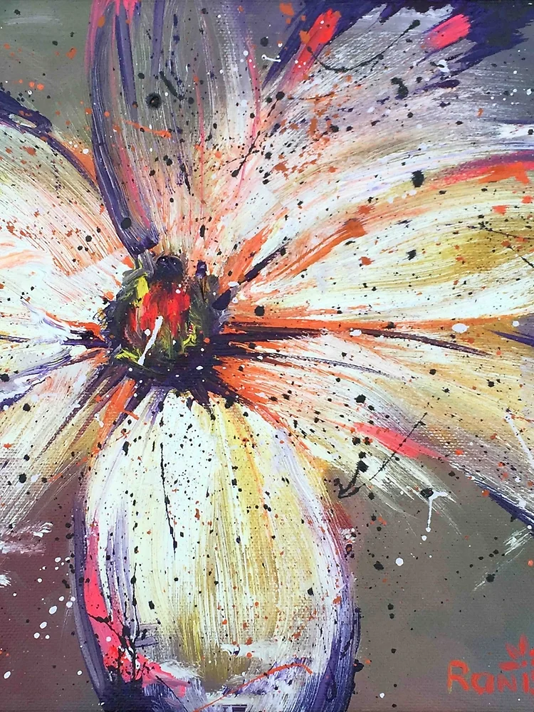 Thumbnail 3 of 3, Scarf, Abstract Flower designed and sold by Ranisha.