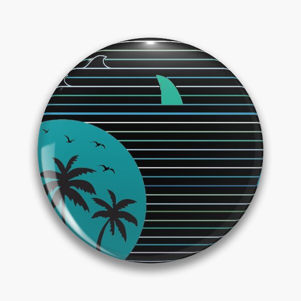 Item preview, Abstract Retro Surfing Surfer Surf Shark Wave Beach Sunset designed and sold by merchzy.