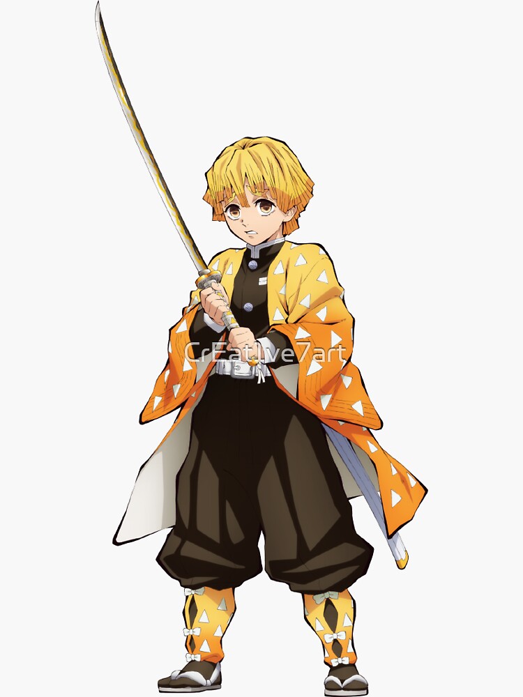 zenitsu sticker by creat1ve7art redbubble