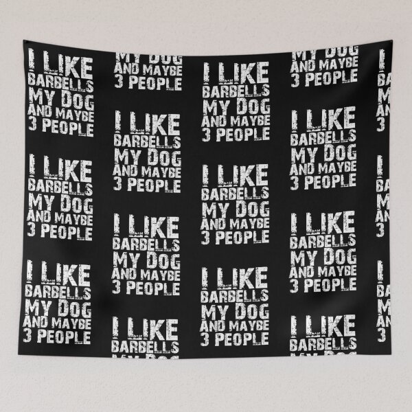 Item preview, I Like Barbells My Dog And Maybe Three People Funny weight lifting and Dog Lovers  designed and sold by Akmloza.