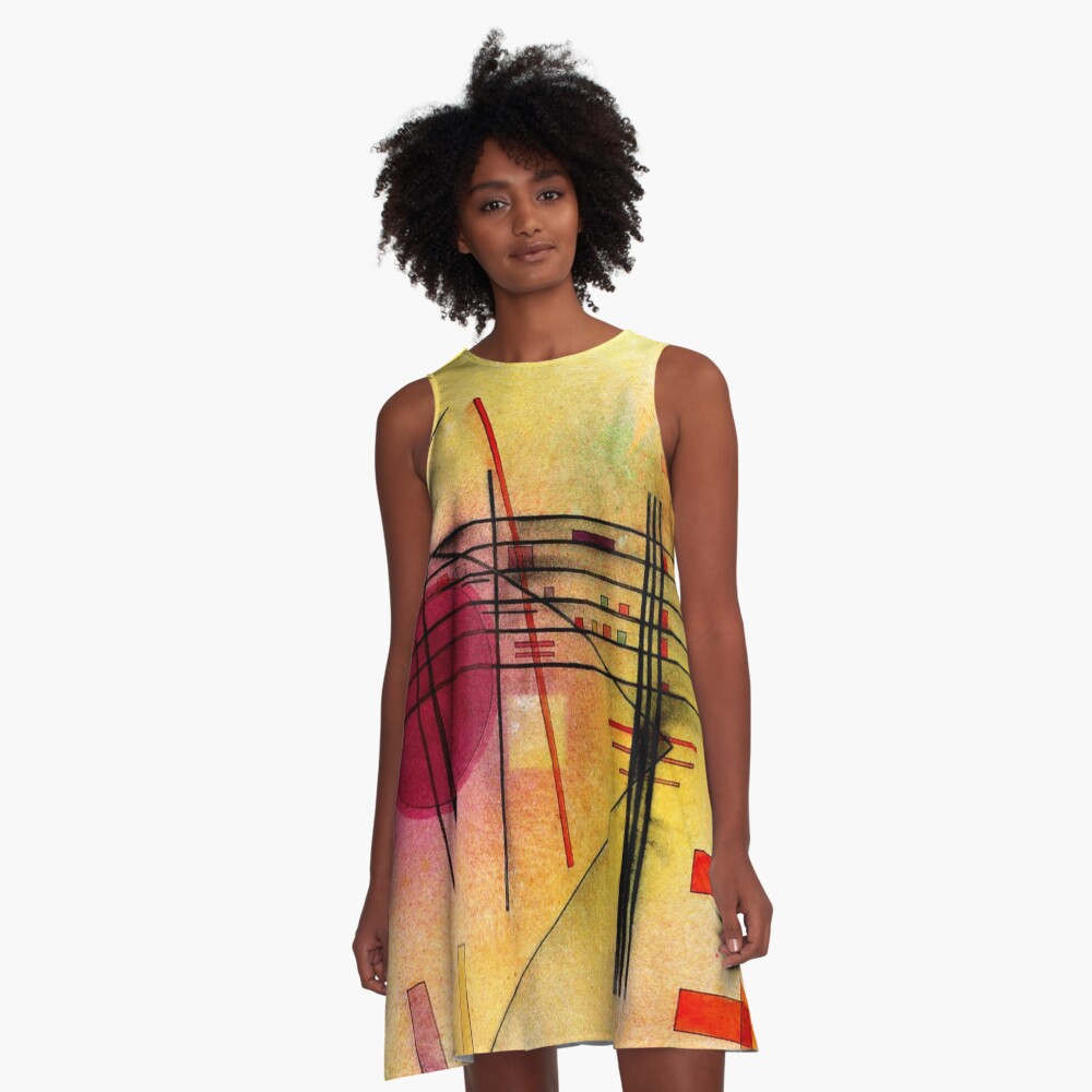 Kandinsky - Vibrant, colorful abstract painting A-Line Dress