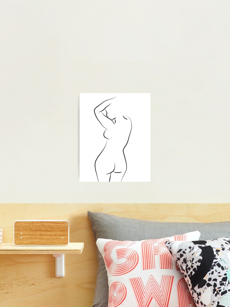 Thumbnail 2 of 3, Photographic Print, Sexy Female Form Line Drawing - Whole Lotta Lana designed and sold by Odyanne.