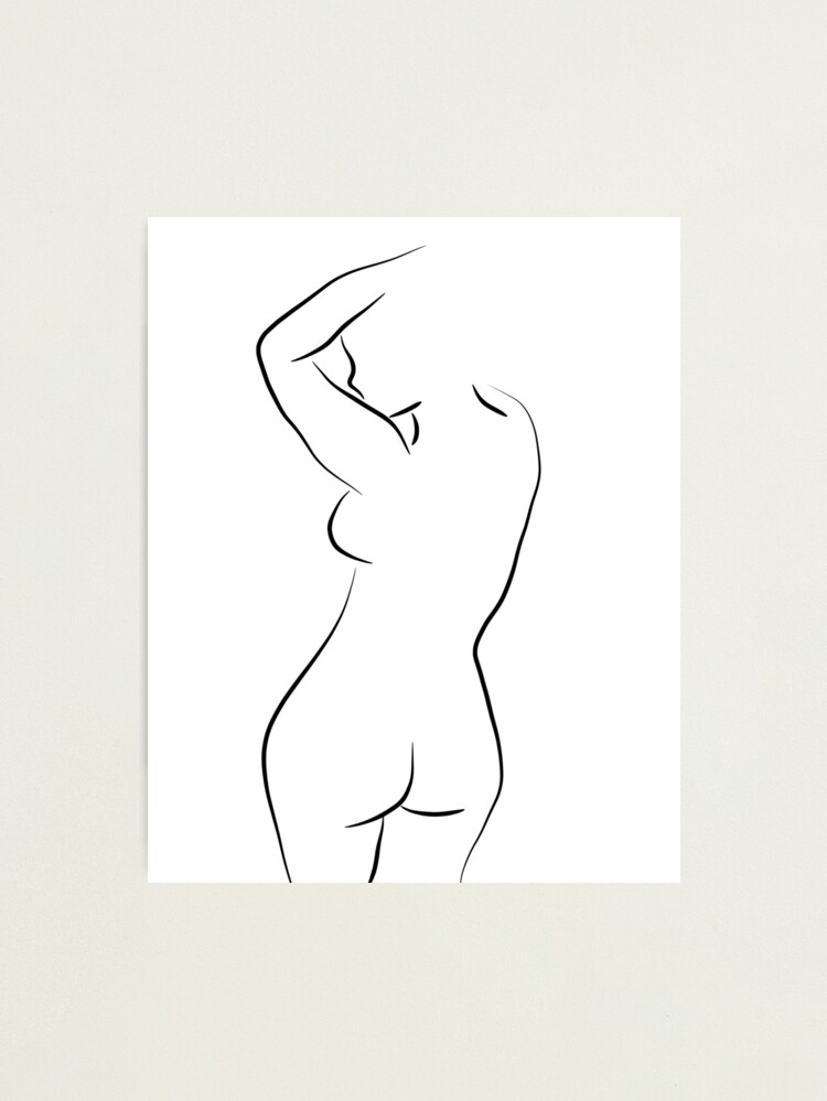 Thumbnail 1 of 3, Photographic Print, Sexy Female Form Line Drawing - Whole Lotta Lana designed and sold by Odyanne.