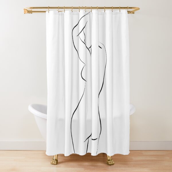 Sexy Female Form Line Drawing - Whole Lotta Lana Shower Curtain