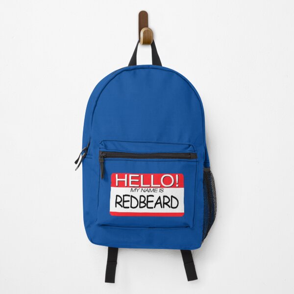 Item preview, "HELLO! MY NAME IS REDBEARD" NAME TAG designed and sold by WOOFANG.