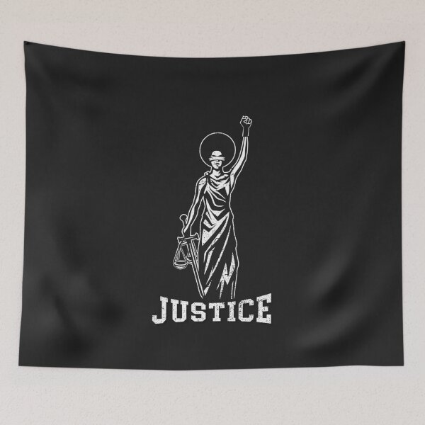 Item preview, BLM - afro lady justice black power salute distressed design designed and sold by Teecha.