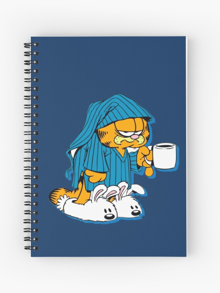 Garfield Sleepy And Grumpy Garfield Spiral Notebook By Redblueyellowd Redbubble