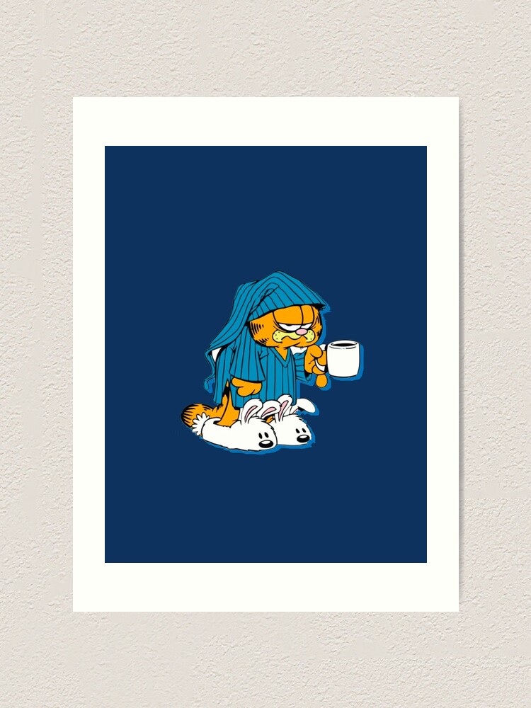 Garfield Sleepy And Grumpy Garfield Art Print For Sale By Redblueyellowd Redbubble