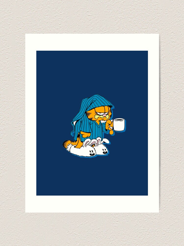 Garfield Sleepy And Grumpy Garfield Art Print By Redblueyellowd Redbubble