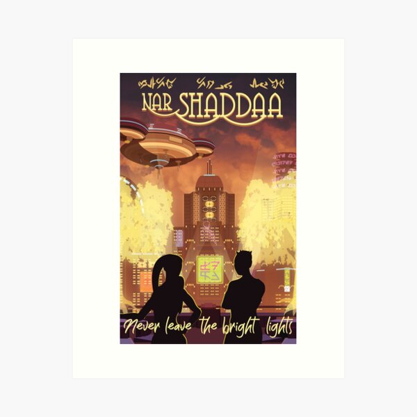 Vista previa del artículo con la obra «Viajes: Nar Shaddaa (inglés)», diseñado y vendido por plumblood.