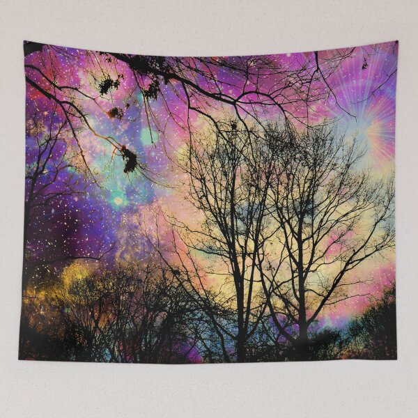 Item preview, pink nebula fantasy forest designed and sold by haroulita.