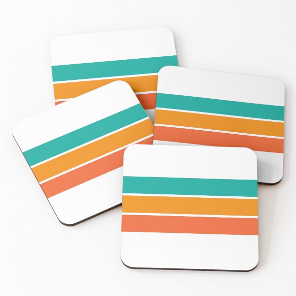 Item preview, Three Classic Stripes - Turquoise and Orange designed and sold by AbstractIdeas.
