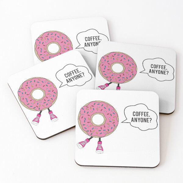 Item preview, Pink Frosted Donut (Doughnut) craving for coffee  designed and sold by idovedesign.