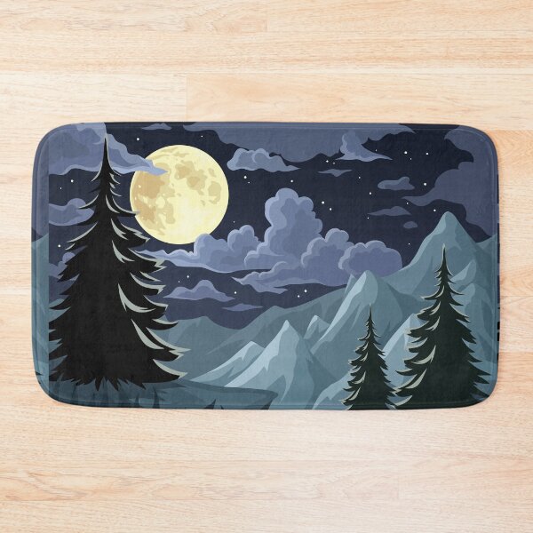 Item preview, Night landscape with mountains and fir-trees. designed and sold by Naddya.