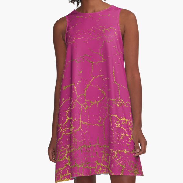 Item preview, Cracked Gold Texture of Pink / Fuchsia background designed and sold by k9printart.