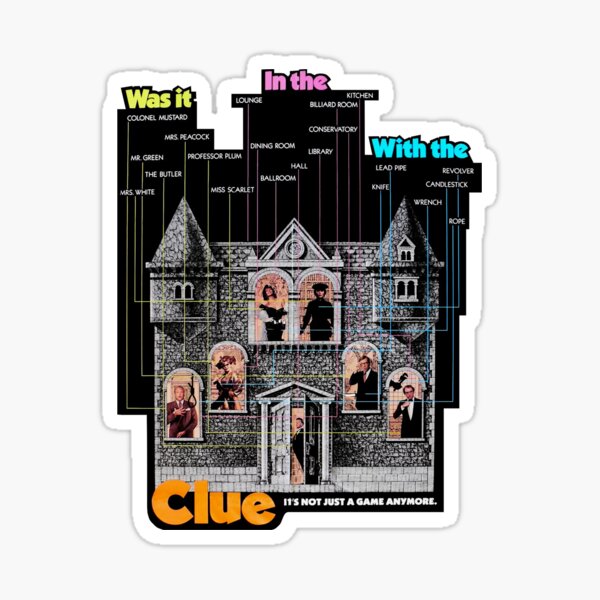 Vintage Style CLUE - 80s Movie art Sticker