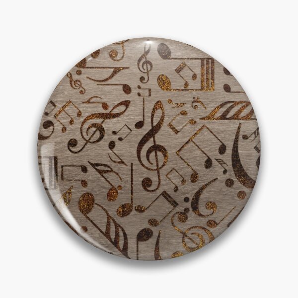 Item preview, Golden pyrography  Musical notes pattern on wood designed and sold by k9printart.