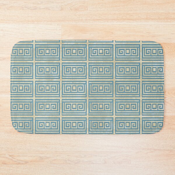 Item preview, Vintage Blue Tile  Greek Meander Pattern designed and sold by k9printart.