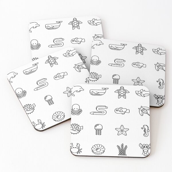 Item preview, Dolphin Whale Star Fish Crab Patterns designed and sold by noirty.