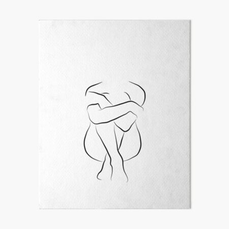 Nude Female Line Drawing - Her Name Is Isla Art Board Print